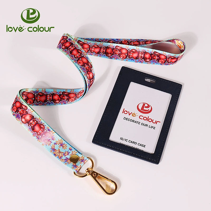 Cheap custom polyester printing card holder neck ribbon