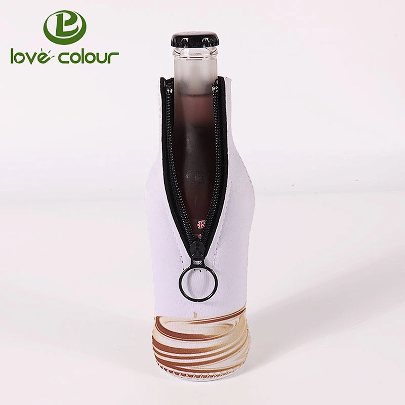 Party Drink Black Blank Beer Bottle Sleeves Coolers Neoprene Insulators Coolies With Zipper