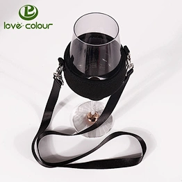 Custom insulated neoprene printing cup cooler with lanyard