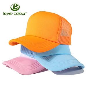 Fashionable white mesh baseball caps with beautiful flower printing