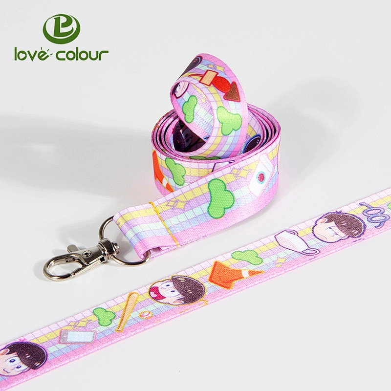 Custom polyester material sublimation ID lanyard strap with logo for holding card holder