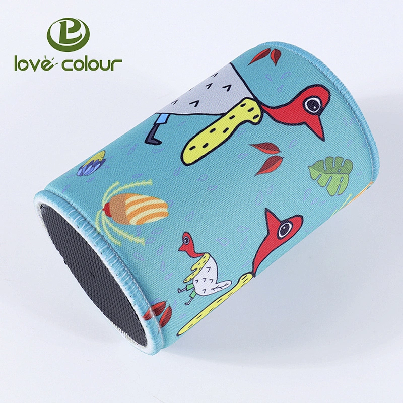 Custom advertising neoprene can stubbie cooler sleeve cover case with stitched fabric edges