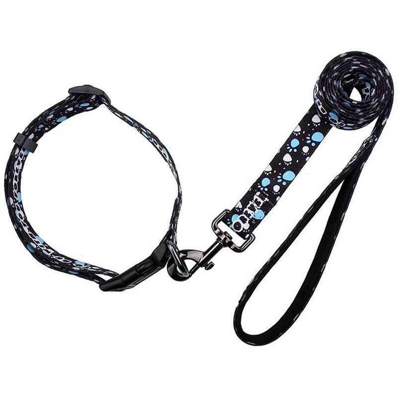 Wholesale heavy duty polyester custom light weight portable heat transfer printed dog leash