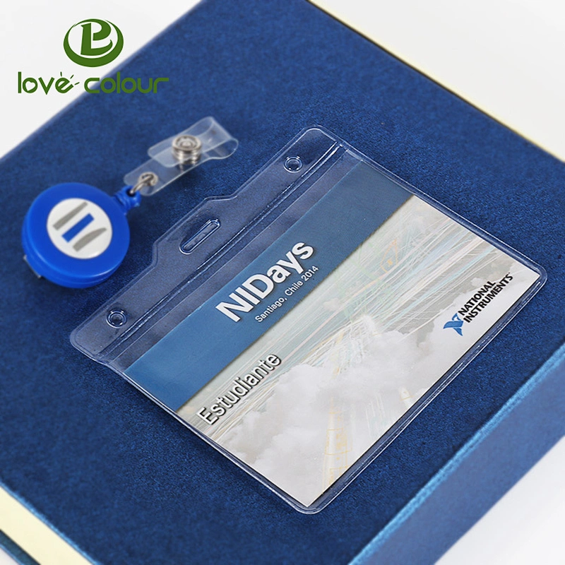 Custom soft PVC card holder for conference with badge reel