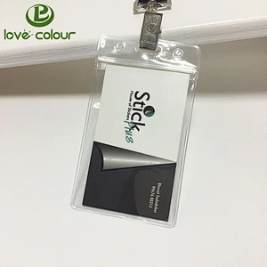 Factory supply transparent Clear PVC soft card holder cover for visitor