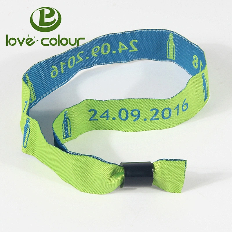 Custom polyester fabric bracelet wristbands for entrance ticket