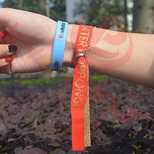 Factory professional custom cheap polyester wristbands/textile fabric bracelet