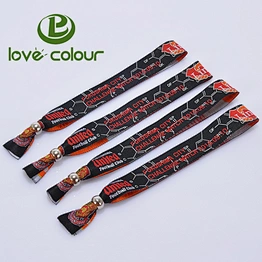Custom event festival party fabric wristband bracelet with reusable closure