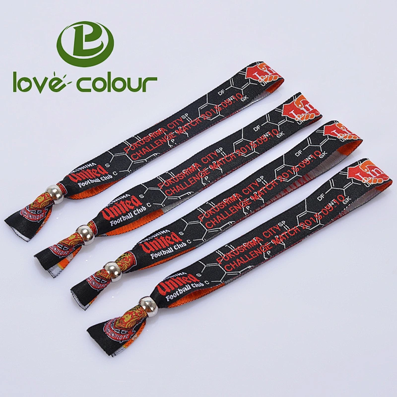 Custom event festival party fabric wristband bracelet with reusable closure