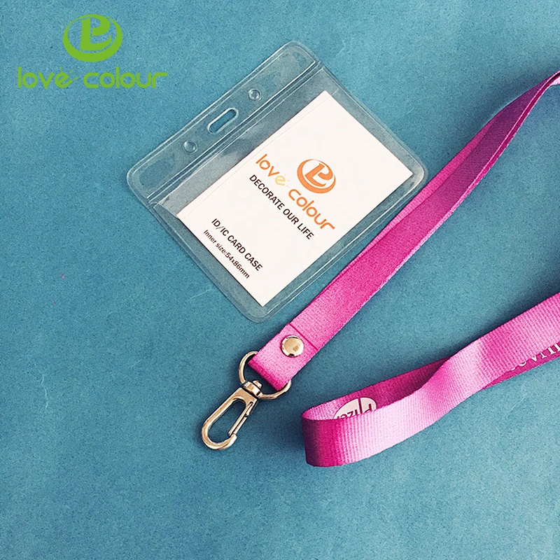 Custom pvc id card holder with printing lanyard