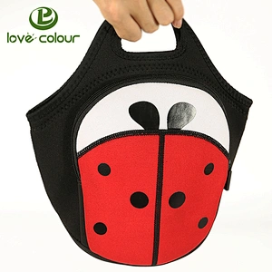 Custom white color soft tote lunch bag neoprene cooler bag