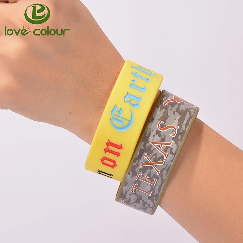 Custom Embossed Printing Sport Team Silicone Wristband For Men