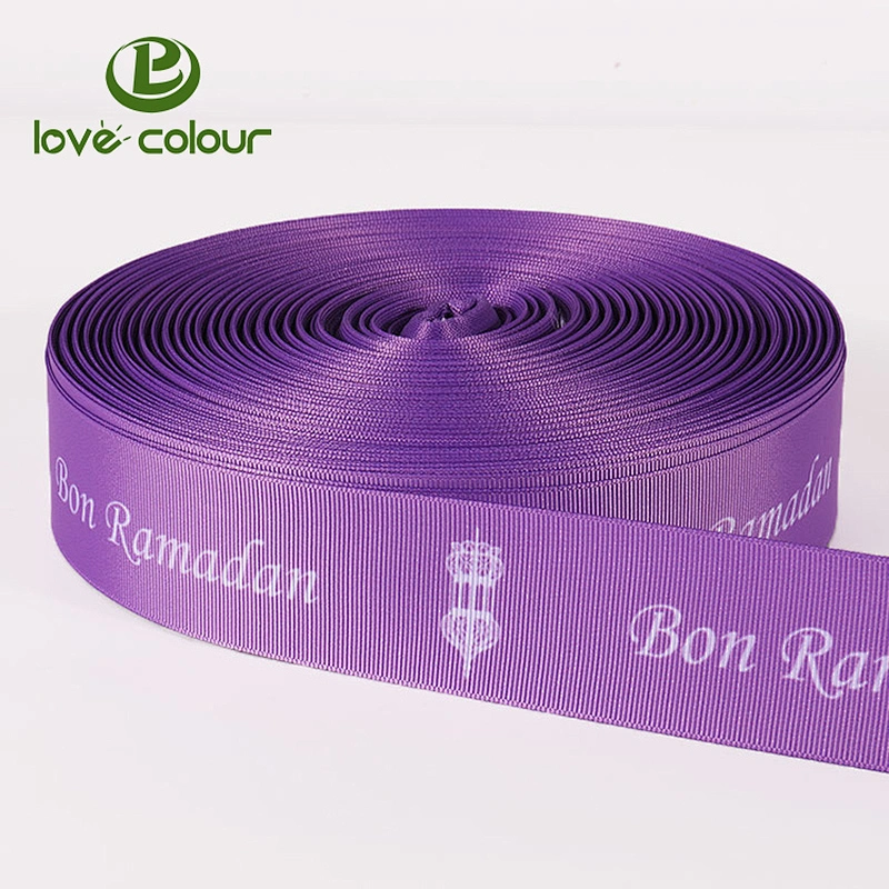 Custom Eco friendly Printed Dyed 5/8'' Solid Color Plain Grosgrain Ribbon For Package