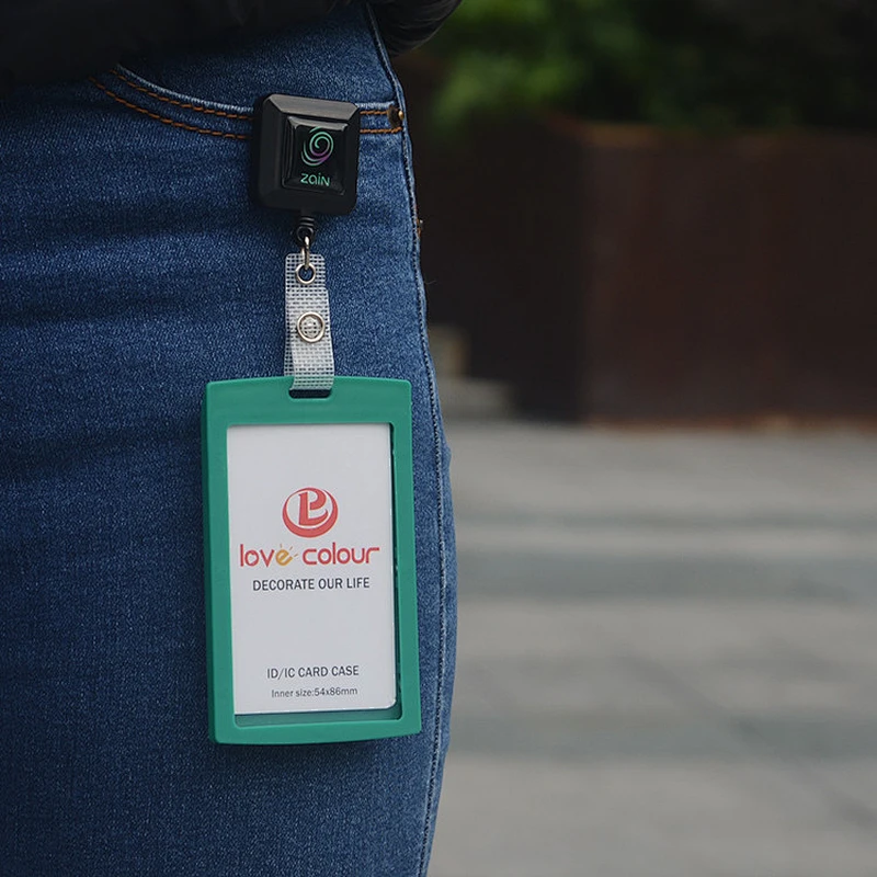 Custom high quality plastic id card holder/hard card holder and badge reel