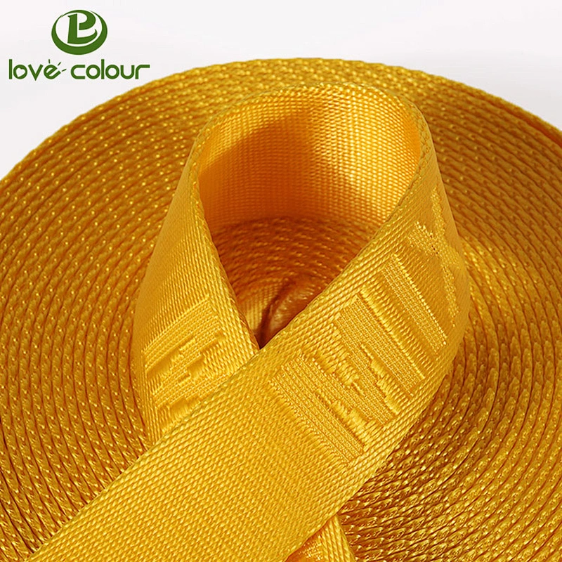 Guangzhou manufacturer direct sale polyester webbing/Woven webbing strap with custom logo