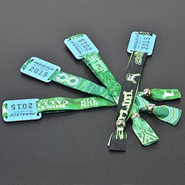 Polyester fabric wristband with hard plastic chip