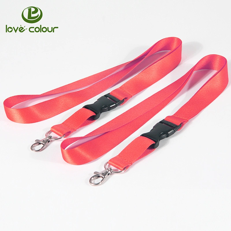 Custom Hot Sale Plain Polyester Blank Office Lanyards without Logo