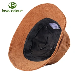 Custom Round Plain Corduroy Bucket Hat Fisherman Cap For Outdoors Activities