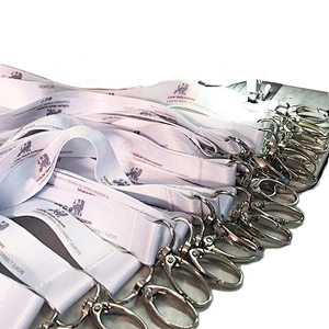 Custom 100% Polyester White Blank 15mm 20mm 25mm Width Lanyards for Dye Sublimation Heat Transfer Printing