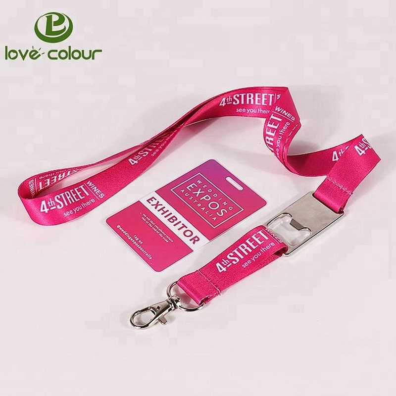 Custom cheap heat- transfer printed lanyard with card holder id badge