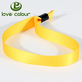 Polyester fabric custom party wristband ribbon bracelet with lock