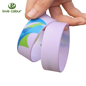 Custom made cheap promotional uv silicone wristbands with printed artwork