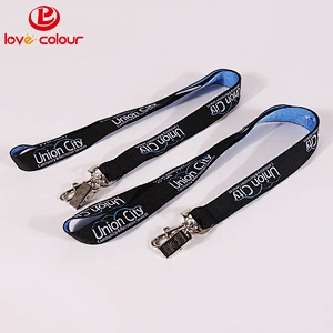 Custom polyester woven lanyard strap with embroidery logo