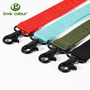 Custom high quality dark green nylon keychain lanyard