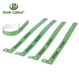 OEM factory customized waterproof id pvc vinyl wristband as tickets