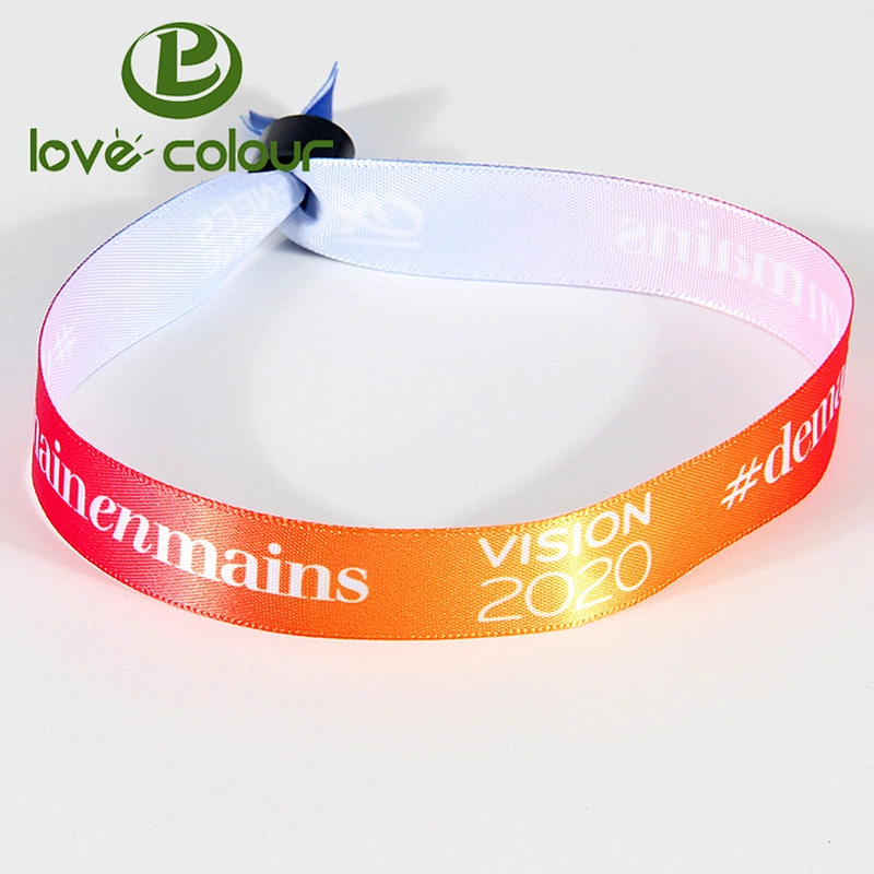 Disposable plastic lock fabric wristband cheap for music festival