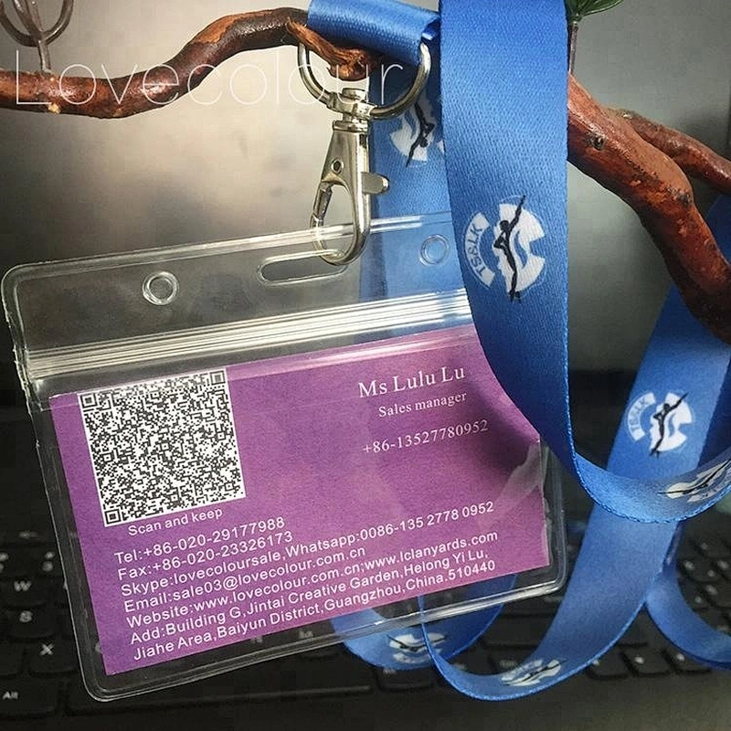 Custom soft pvc plastic sleeve card holder with strap