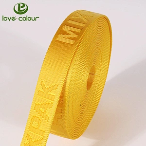 Custom 20mm nylon tape ribbon in yellow color