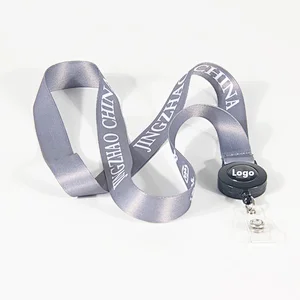 Custom Cheap Promotional Gift Polyester Neck Sublimated Lanyard with Pull Reel