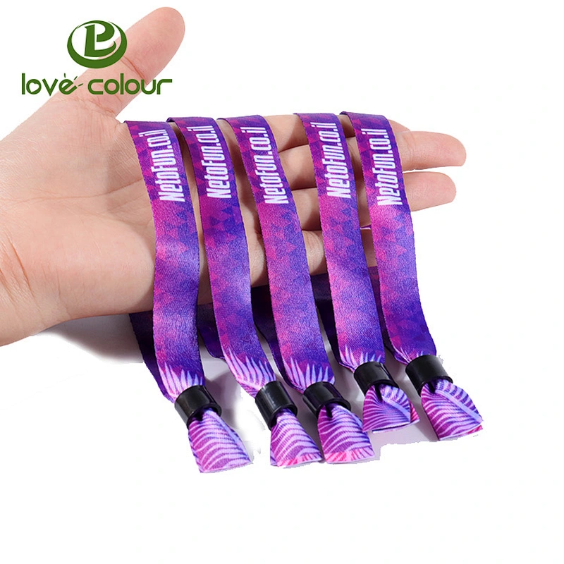 Hot sale custom printed adjustable festival entrance ticket fabric wristbands