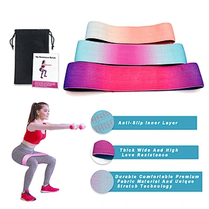 Elastic Fabric Circle Yoga Resistance Band Non-Slip Sublimate Strength Booty Gym Resistance Bands