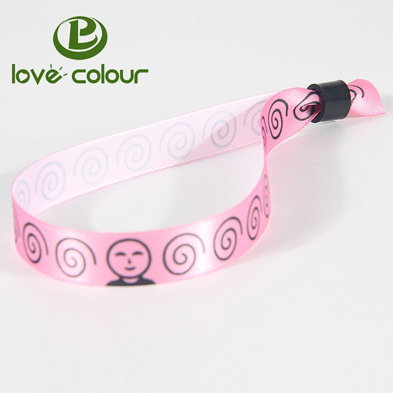 Cheap Printed Fabric/Polyester Satin Wristband/Bracelet For Events/night club