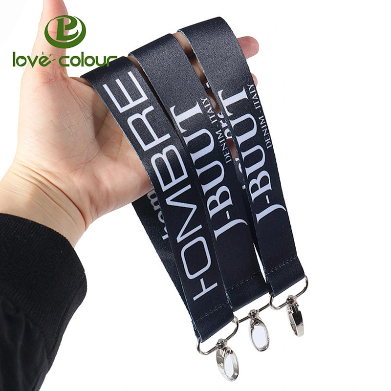 High quality custom nylon short wrist lanyard with keychain