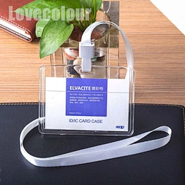 Custom hard plastic work id card holder lanyard for event promotion