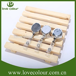 Custom mini cute magnetic metal retractable reel badge holders