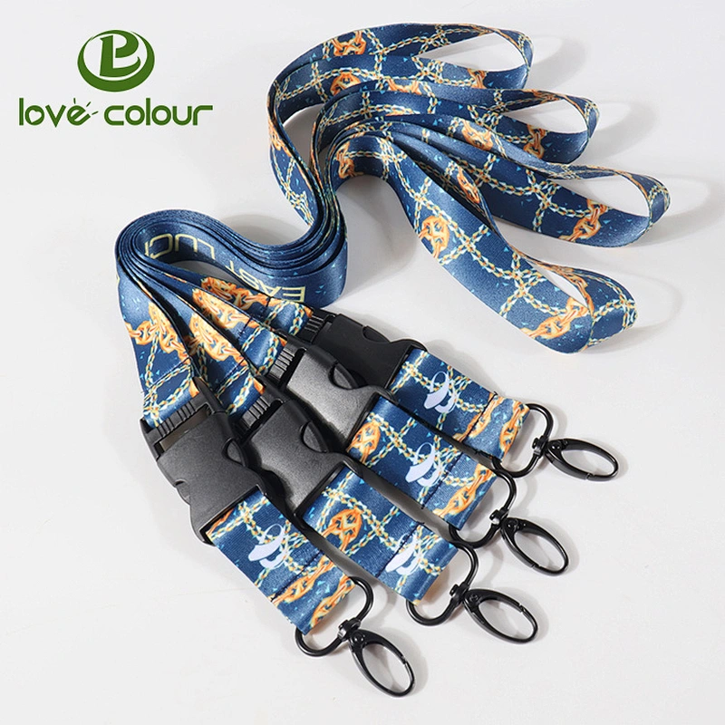 OEM Custom separable keychains lanyards with id card badge holder