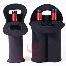 Sublimation Black Neoprene Wine Bottle Cooler Insulated Bottle Holder Bottle Wine Stubby Cooler