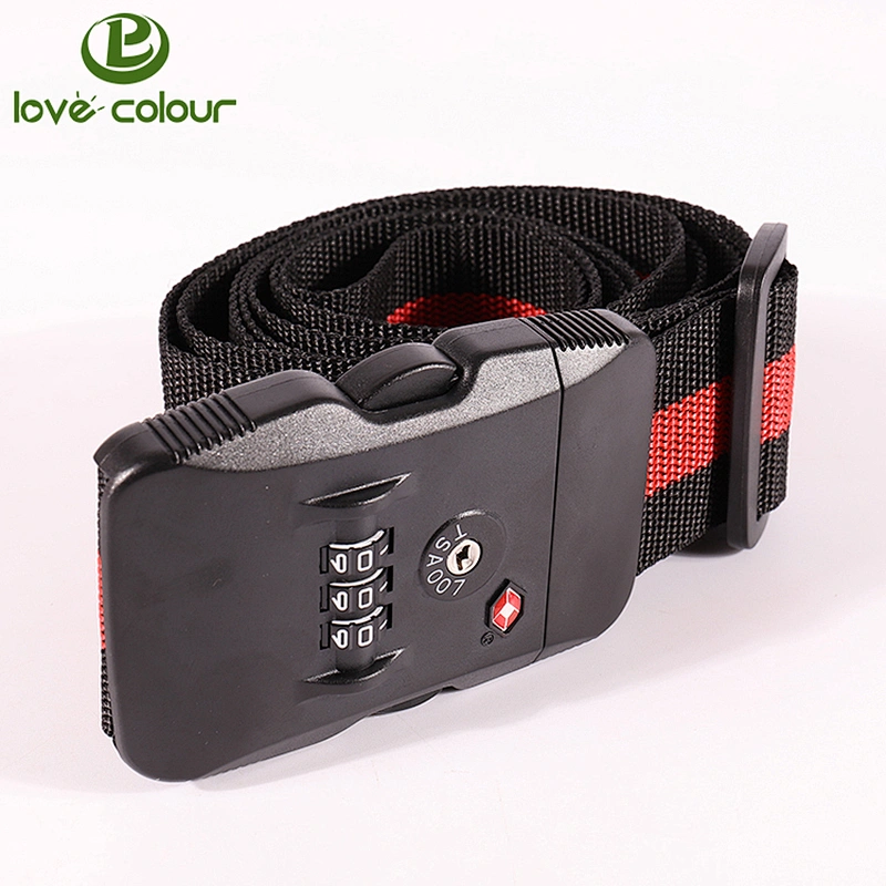 Customized Polyester Travel Suitcase Belt Luggage Straps With Tsa Lock