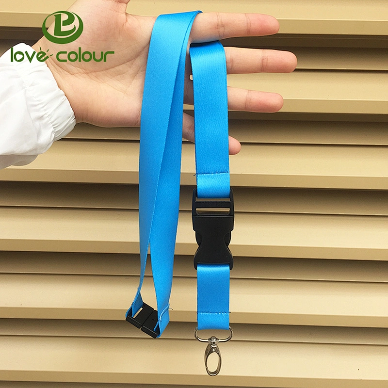 Factory bulk personalized printing polyester lanyards neck strap with metal buckle