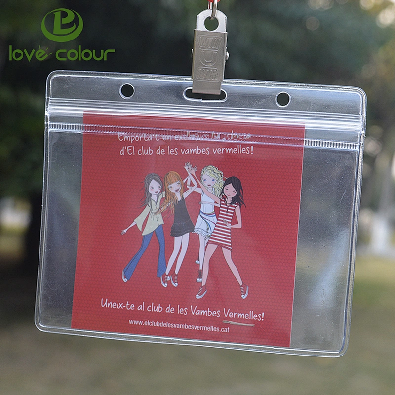 Custom tradeshow ID card holder vinyl sleeve