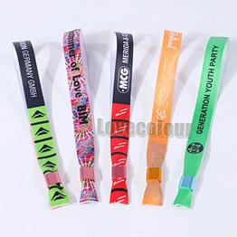 Custom music festival printing polyester wristband as entrance ticket