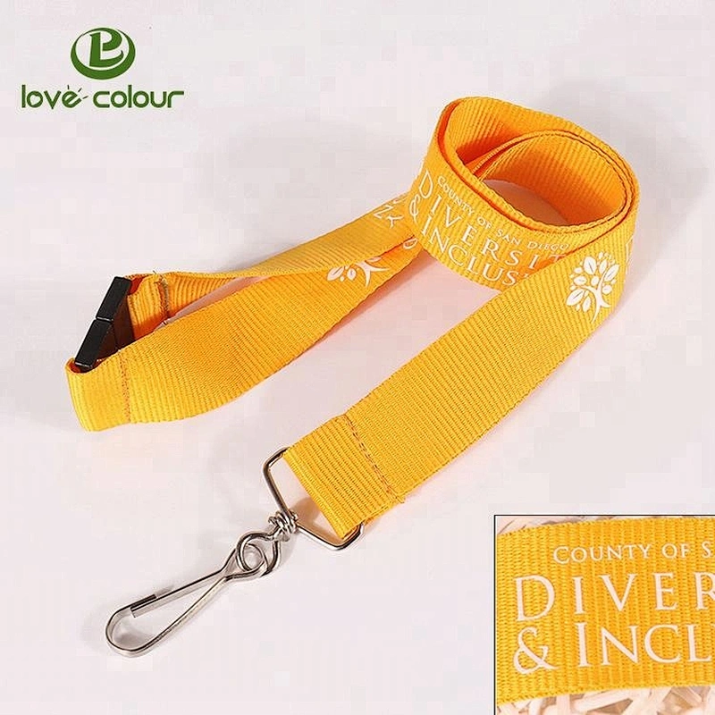 Custom durable nylon lanyards with black metal hook