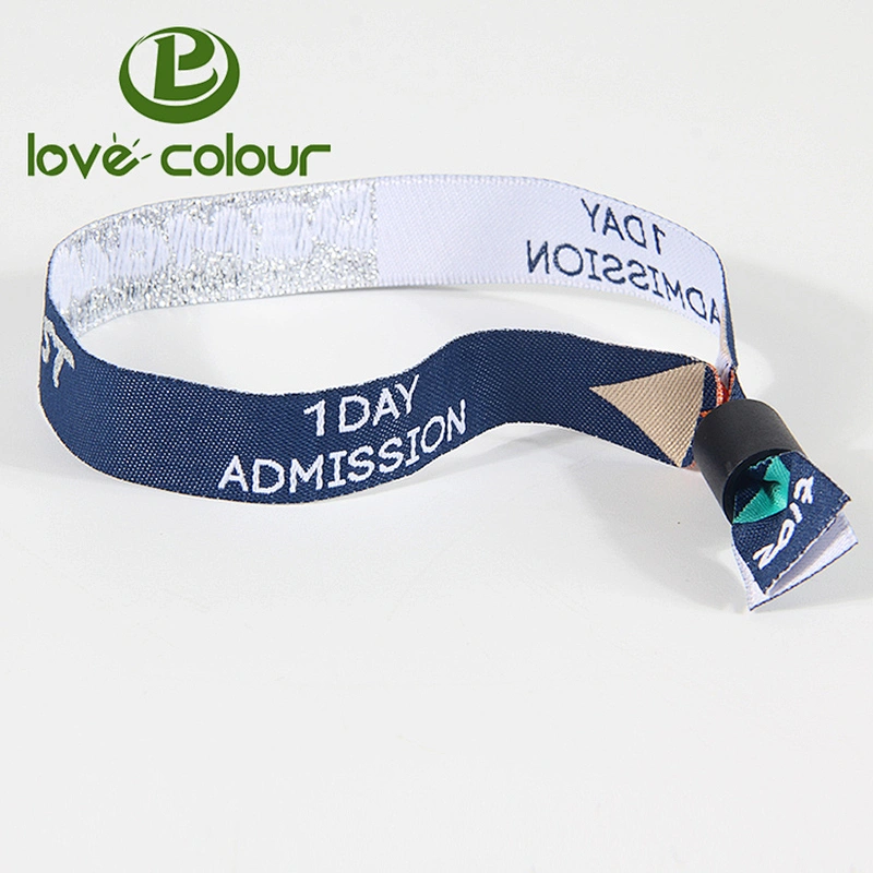 Cheap personalised custom printed polyester fabric cloth wristband woven bracelets