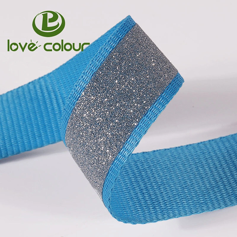 Factory custom polyester webbing with silver reflective tape for safety