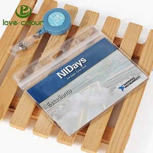 ID Card Name Badge Holder Transparent Plastic PVC Vertical Sleeve Waterproof