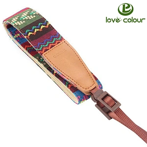 Factory wholesale in bulk cotton red white and black striped dslr camera strap